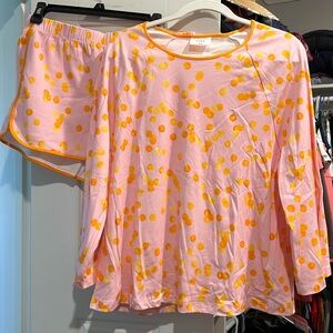 Atlantic-Pacific x Lake Pima Penny short PJ set, Pomelo dot.   NWOT size large